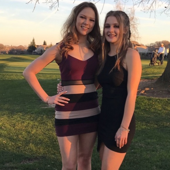 Striped Dress With Mesh - Picture 4 of 4